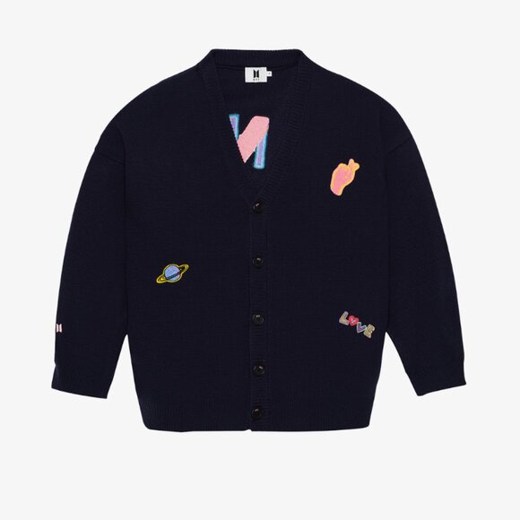 House of BTS DNA Navy Patches Cardigan - Picture 1 of 5